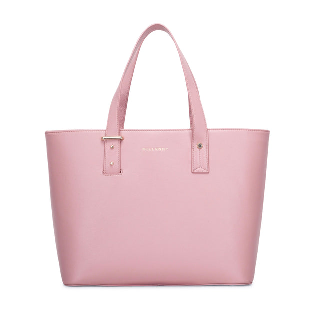 Leather Work tote Pink
